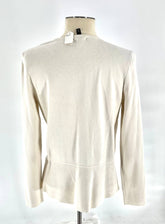 Womens Size Medium Petite White Zip Up Sweaters Tops By Talbots Petites - TheRealThreads